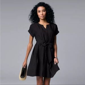 Simply Vera Vera Wand Tie Waist Shirt Dress